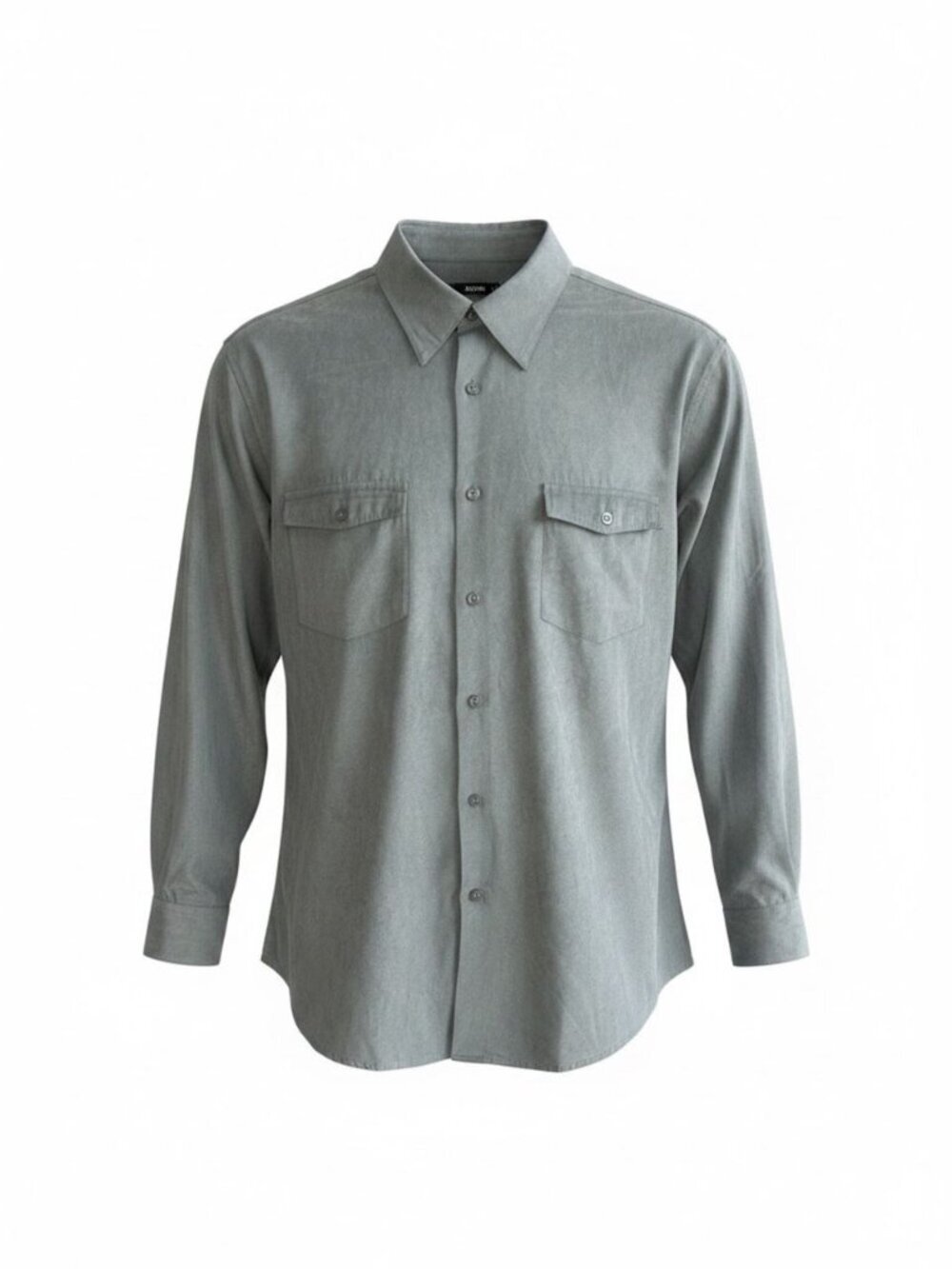 Alfani Men's Gray Shirt Ultrasuede Microfiber Long Sleeve Size Medium